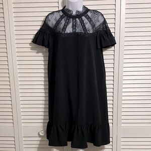 Tahari ASL Black Lace Yoke Dress